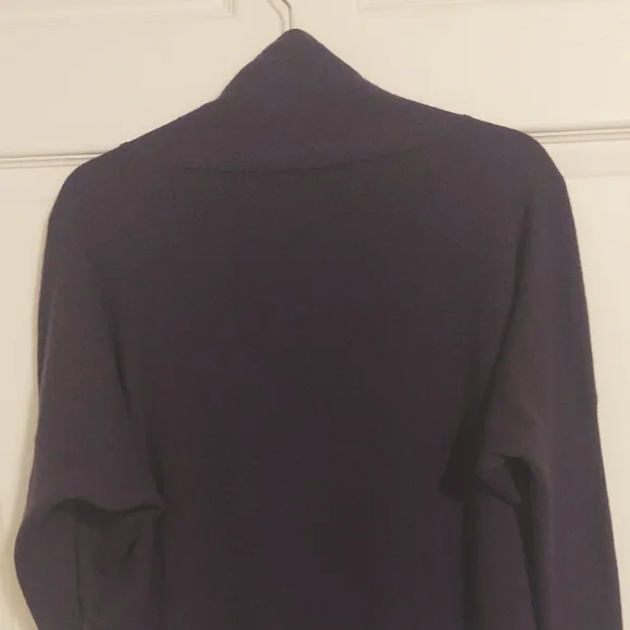 Vince 100% Cashmere Faux Wrap Sweater – Size S Dark Purple Cozy Layer - Picture 2 of 5